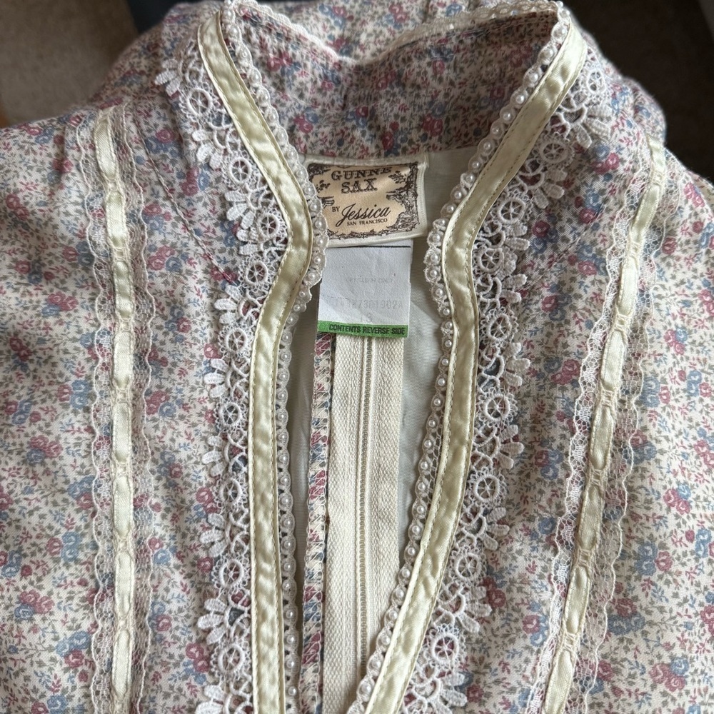 Vintage 80's Gunne SAX Prairie Dress Boho Cottage Victorian Wedding Fairy Dress - Picture 14 of 16